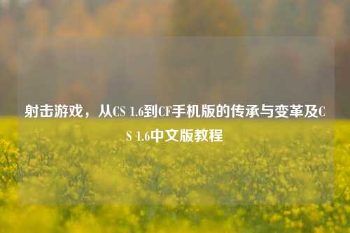 射击游戏,从CS 1.6到CF手机版的传承与变革及CS 1.6中文版教程