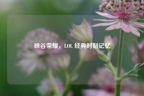 峡谷荣耀,LOL 经典时刻记忆