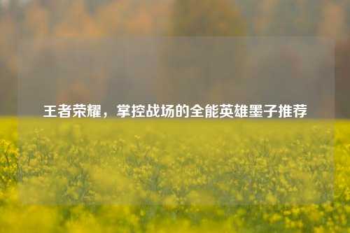 王者荣耀，掌控战场的全能英雄墨子推荐
