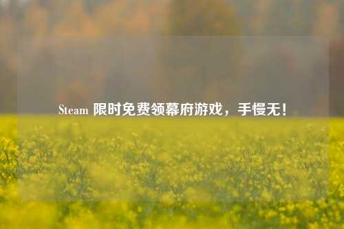 Steam 限时免费领幕府游戏,手慢无!