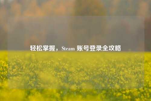 轻松掌握，Steam 账号登录全攻略