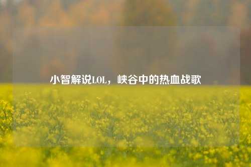小智解说LOL,峡谷中的热血战歌
