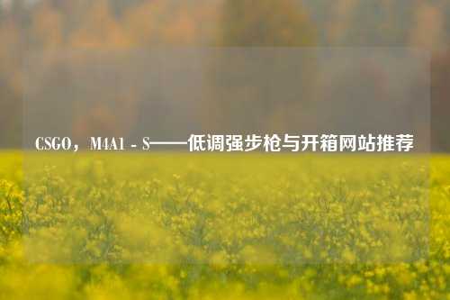 CSGO,M4A1 - S——低调强步枪与开箱网站推荐