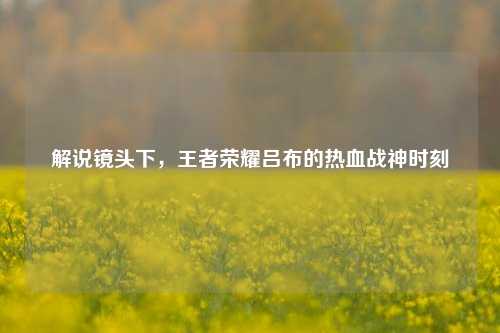 解说镜头下,王者荣耀吕布的热血战神时刻