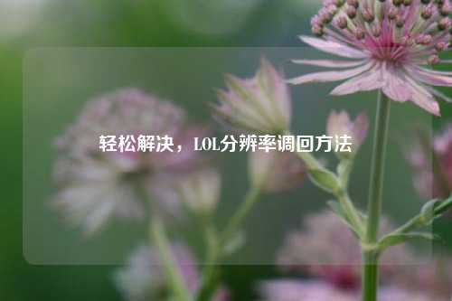 轻松解决,LOL分辨率调回方法