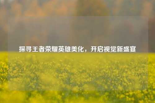 探寻王者荣耀英雄美化,开启视觉新盛宴