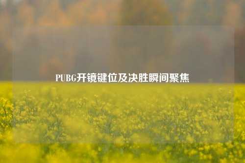 PUBG开镜键位及决胜瞬间聚焦