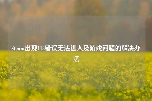 Steam出现118错误无法进入及游戏问题的解决办法