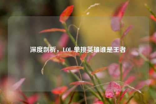 深度剖析,LOL 单挑英雄谁是王者