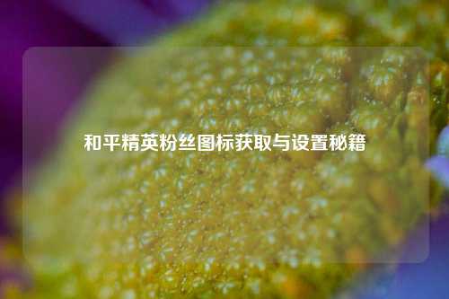 和平精英粉丝图标获取与设置秘籍