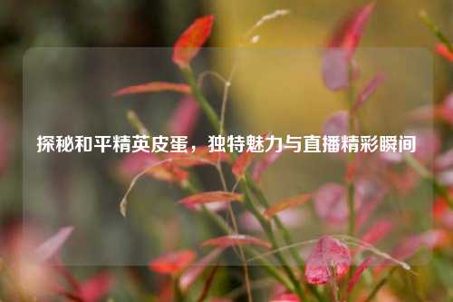 探秘和平精英皮蛋,独特魅力与直播精彩瞬间