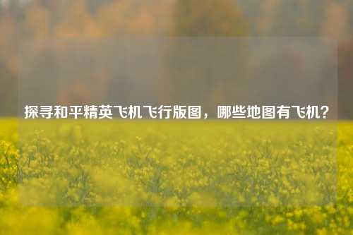 探寻和平精英飞机飞行版图,哪些地图有飞机?