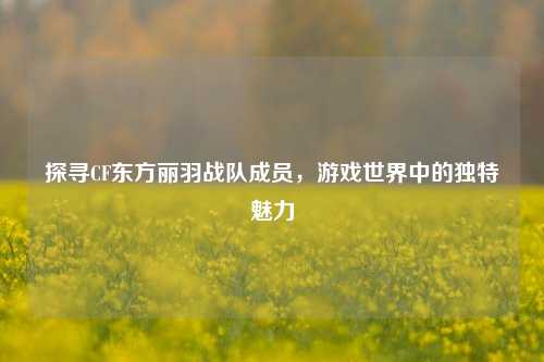 探寻CF东方丽羽战队成员,游戏世界中的独特魅力