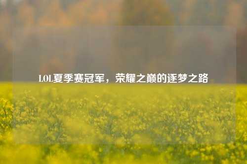 LOL夏季赛冠军，荣耀之巅的逐梦之路