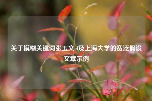关于模糊关键词张玉文cf及上海大学的宽泛假设文章示例