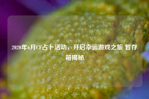 2020年6月CF占卜活动，开启幸运游戏之旅 暂存箱揭秘