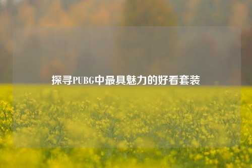 探寻PUBG中最具魅力的好看套装