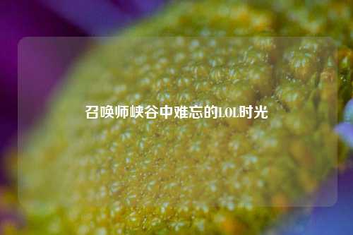 召唤师峡谷中难忘的LOL时光