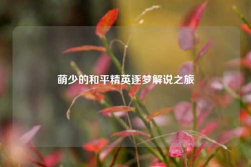 萌少的和平精英逐梦解说之旅