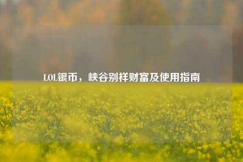 LOL银币，峡谷别样财富及使用指南