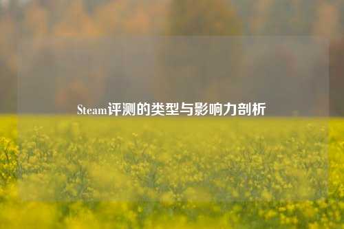 Steam评测的类型与影响力剖析
