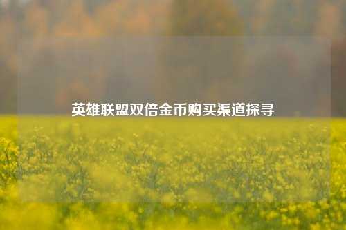 英雄联盟双倍金币购买渠道探寻