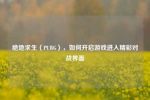 绝地求生（PUBG），如何开启游戏进入精彩对战界面