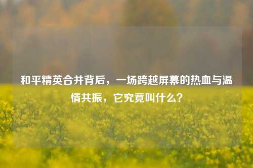 和平精英合并背后，一场跨越屏幕的热血与温情共振，它究竟叫什么？