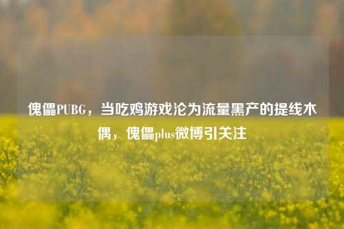 傀儡PUBG,当吃鸡游戏沦为流量黑产的提线木偶,傀儡plus微博引关注