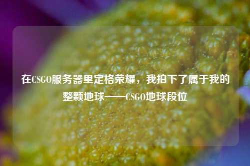 在CSGO服务器里定格荣耀,我拍下了属于我的整颗地球——CSGO地球段位
