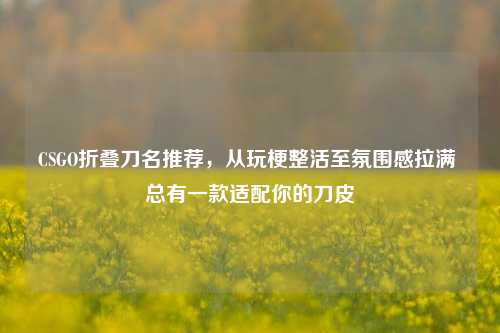 CSGO折叠刀名推荐,从玩梗整活至氛围感拉满 总有一款适配你的刀皮