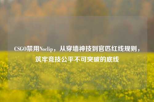 CSGO禁用Noclip,从穿墙神技到官匹红线规则,筑牢竞技公平不可突破的底线