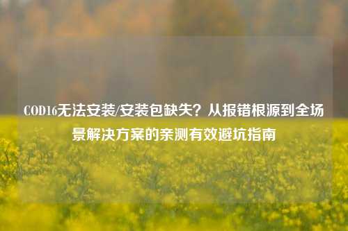 COD16无法安装/安装包缺失?从报错根源到全场景解决方案的亲测有效避坑指南