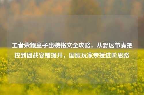 王者荣耀童子出装铭文全攻略,从野区节奏把控到团战容错提升,国服玩家亲授进阶思路