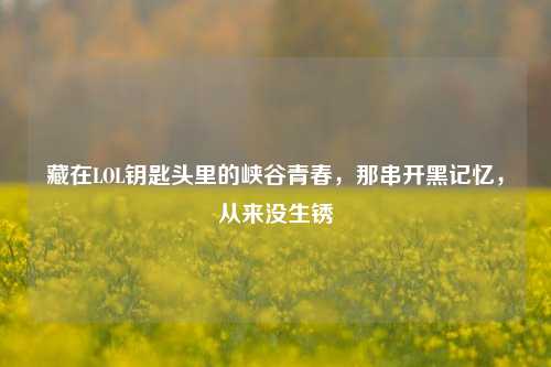 藏在LOL钥匙头里的峡谷青春,那串开黑记忆,从来没生锈