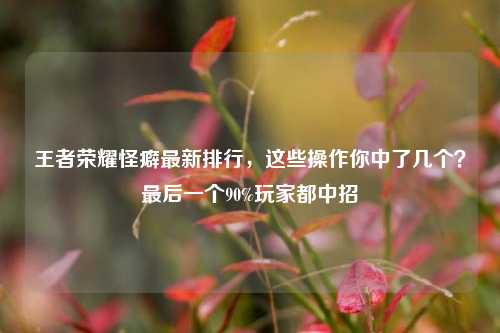 王者荣耀怪癖最新排行,这些操作你中了几个?最后一个90%玩家都中招
