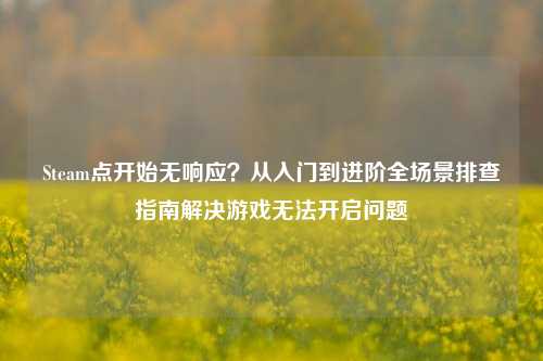 Steam点开始无响应?从入门到进阶全场景排查指南解决游戏无法开启问题