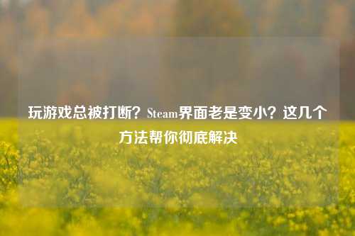 玩游戏总被打断?Steam界面老是变小?这几个方法帮你彻底解决