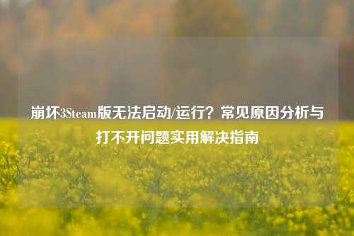 崩坏3Steam版无法启动/运行?常见原因分析与打不开问题实用解决指南
