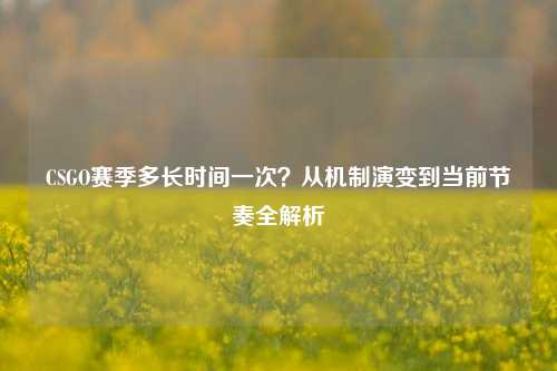 CSGO赛季多长时间一次?从机制演变到当前节奏全解析