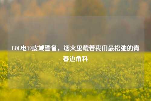 LOL电19皮城警备，烟火里藏着我们最松弛的青春边角料