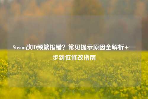Steam改ID频繁报错?常见提示原因全解析+一步到位修改指南