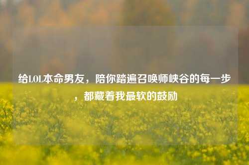 给LOL本命男友，陪你踏遍召唤师峡谷的每一步，都藏着我最软的鼓励