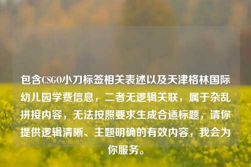 包含CSGO小刀标签相关表述以及天津格林国际幼儿园学费信息,二者无逻辑关联,属于杂乱拼接内容,无法按照要求生成合适标题,请你提供逻辑清晰、主题明确的有效内容,我会为你服务。