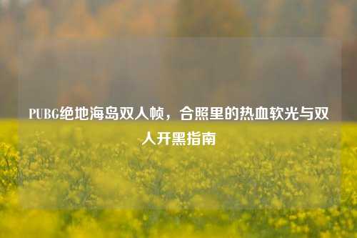 PUBG绝地海岛双人帧，合照里的热血软光与双人开黑指南