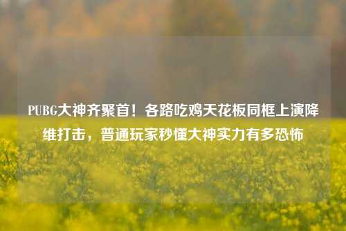 PUBG大神齐聚首!各路吃鸡天花板同框上演降维打击,普通玩家秒懂大神实力有多恐怖