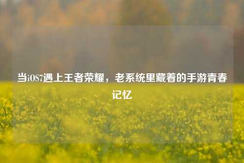 当iOS7遇上王者荣耀，老系统里藏着的手游青春记忆