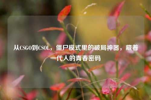 从CSGO到CSOL，僵尸模式里的破局神器，藏着一代人的青春密码
