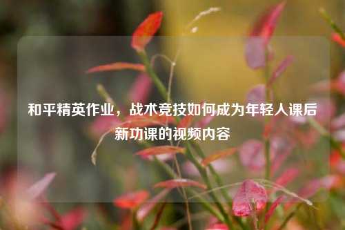 和平精英作业，战术竞技如何成为年轻人课后新功课的视频内容