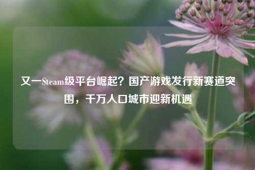 又一Steam级平台崛起?国产游戏发行新赛道突围,千万人口城市迎新机遇